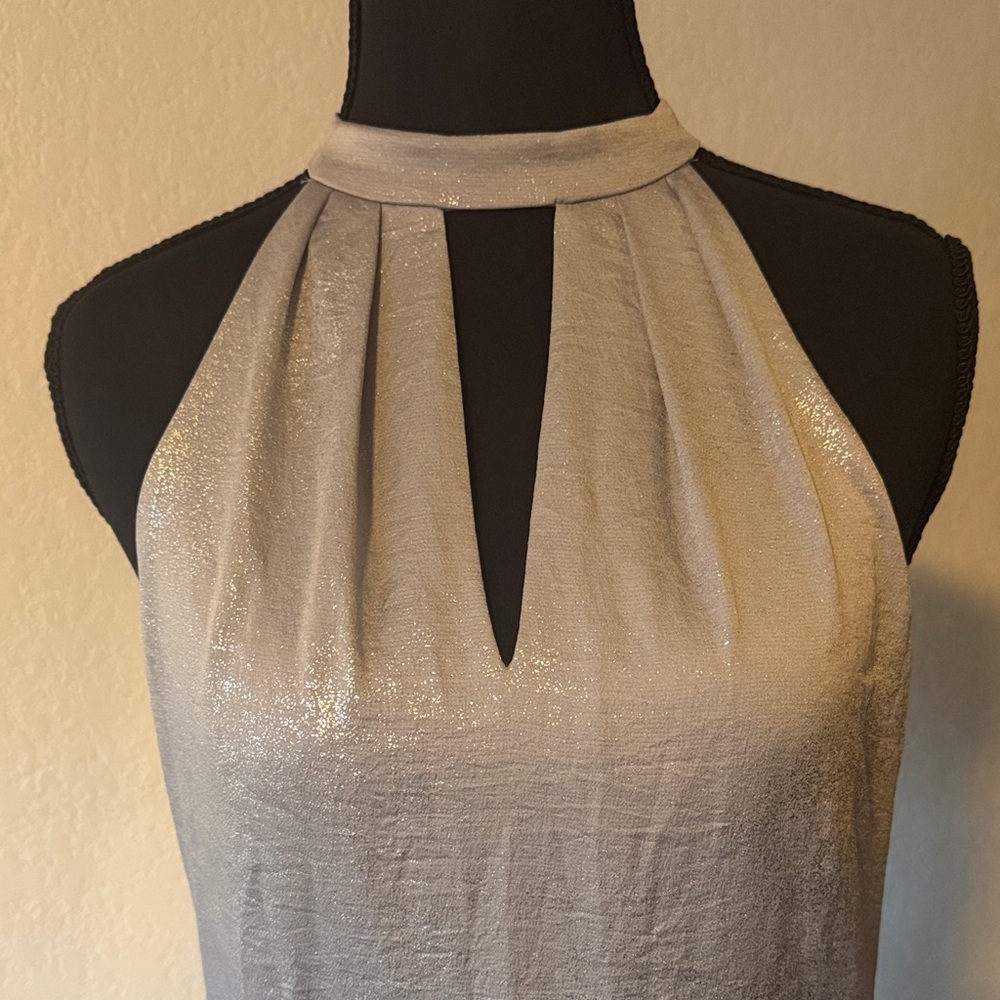 Express Shimmering Silver Mini Dress - Picture 3 of 8